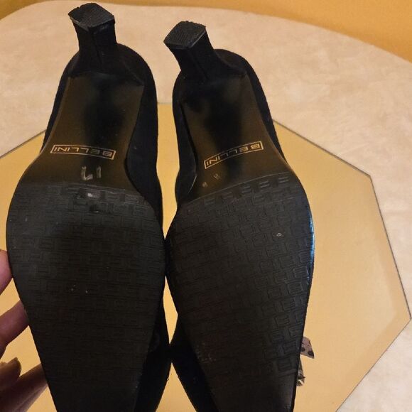 Bellini Elegant Black Women's Heels with Leopard Print Bow - Picture 5 of 9